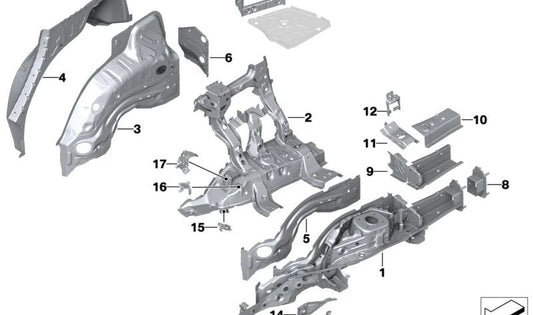 Paso de rueda trasero izquierdo (mitad exterior) OEM 41219627491 para BMW G09. Original BMW.