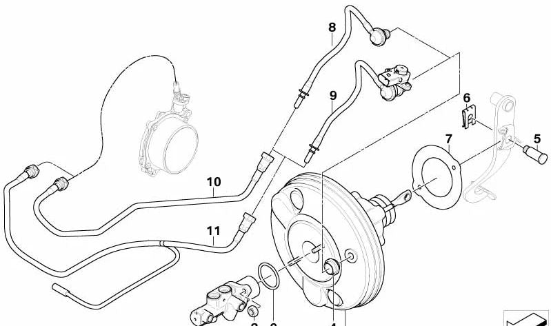 Amplificador de la fuerza de frenado OEM 34336863545 para MINI R56, Cooper N12/N14, Cooper D W16. Original MINI.