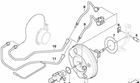 Amplificador de la fuerza de frenado OEM 34336863545 para MINI R56, Cooper N12/N14, Cooper D W16. Original MINI.