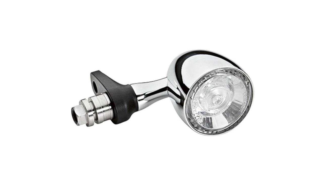 Intermitente LED multifunción trasero con piloto integrado negro/cromado OEM 77515A1A1B1 para motos BMW R 18, R 18 Classic. Original BMW Motorrad.
