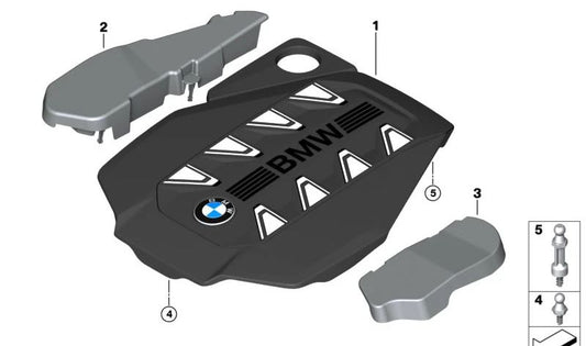 Cubierta acústica del motor OEM 11149847158 para BMW X5 G05, X6 G06 y X7 G07 versión M60i xDrive. Reduce el ruido del motor. Original BMW.