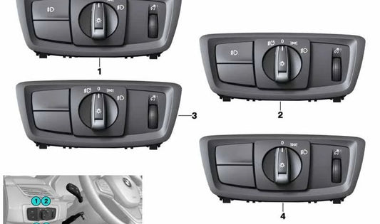 OEM light switch 61316847517 for BMW F22, F23, F48, F39. Original BMW piece.