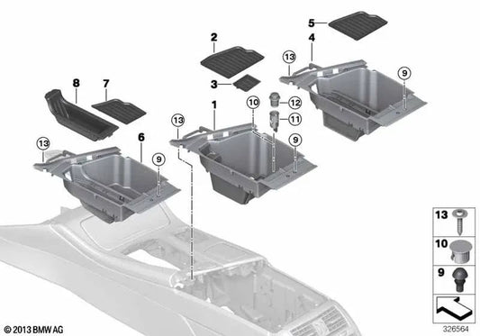 Ablagefach per la BMW 5 F10n Series (OEM 51169334685). BMW originale