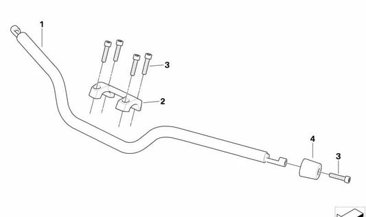 Manillar de tubo OEM 32717729185 para motos BMW R1200R K27 (12/2009 - 07/2014). Original BMW Motorrad.