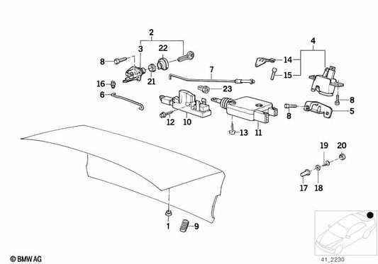 Fechamento -chave para BMW 5 E34 Series (OEM 51241973489). BMW original