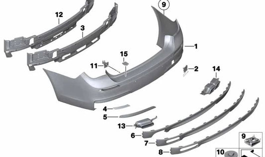 Embellecedor izquierdo OEM 51127195301 para BMW F01, F02. Original BMW.