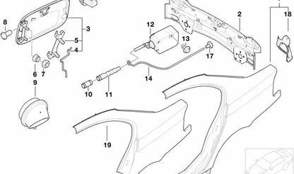 Relé de bocina OEM 51171888374 para BMW (Modelos compatibles: E30, E36, E46). Original BMW.