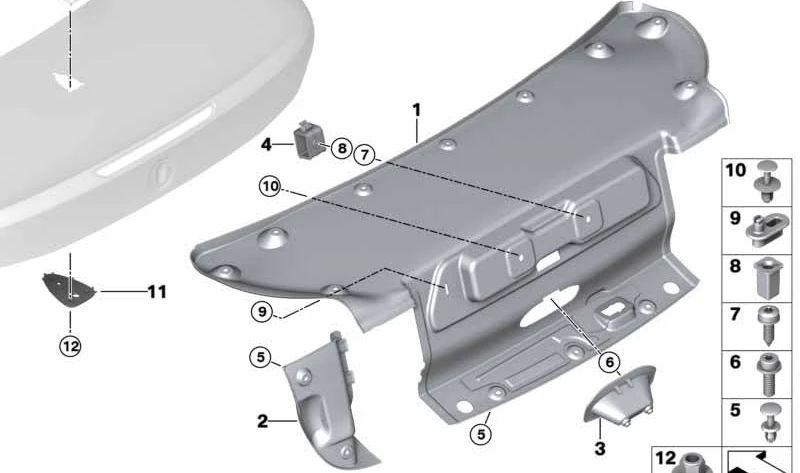 Links hintere Lichtabdeckung für BMW F33, F83 (OEM 51497295255). Original BMW