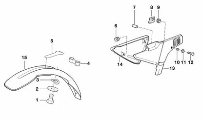 Aleta delantera imprimada OEM 46611455498 para BMW E36. Original BMW.