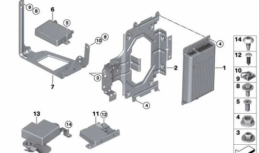 Soporte compensador OEM 65156929794 para BMW E81, E87. Original BMW.