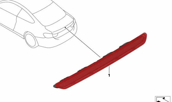 Tercera luz de freno OEM 63257296107 para BMW F32, F82. Original BMW.