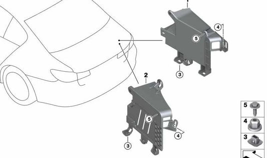Soporte unidad control de potencia (Power Control Unit PCU) OEM 61429348203 para BMW G30, G31, G32, ALPINA B5, D5s. Original BMW.