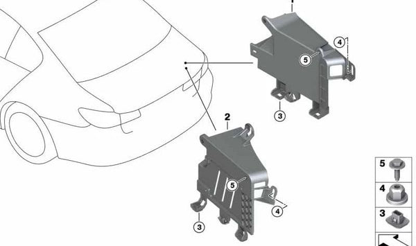 Soporte unidad control de potencia (Power Control Unit PCU) OEM 61429348203 para BMW G30, G31, G32, ALPINA B5, D5s. Original BMW.