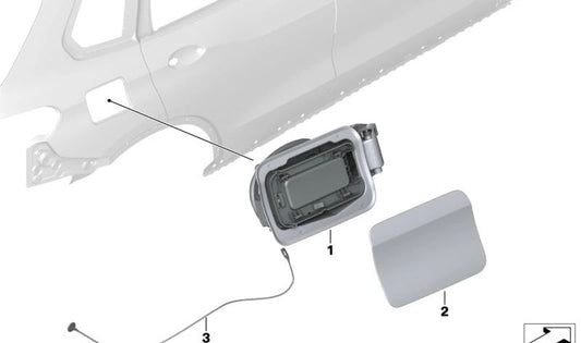 Cinta de emergencia para apertura tapa de repostaje OEM 51177011079 para BMW X5 {G05 xDrive45e, G05 xDrive50e}. Original BMW.