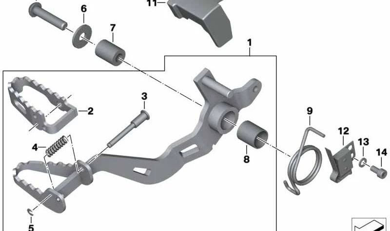 Pedal de freio OEM 35217692671 para BMW Motorrad R 1200 GS, R 1200 GS Adventure. Originais BMW Motorrad.