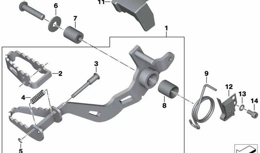 Pedal de freno OEM 35217692671 para BMW Motorrad R 1200 GS, R 1200 GS Adventure. Original BMW Motorrad.
