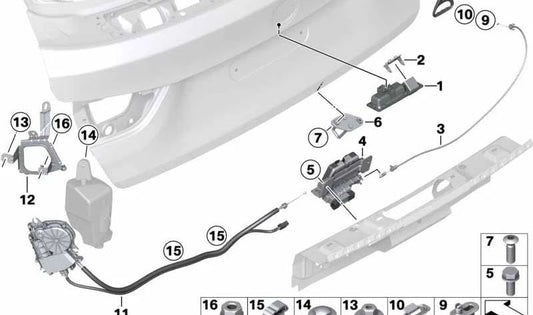 BMW Nut 3 F34N Series, 4 F36 Series, F36N (OEM 51247361771). BMW d'origine