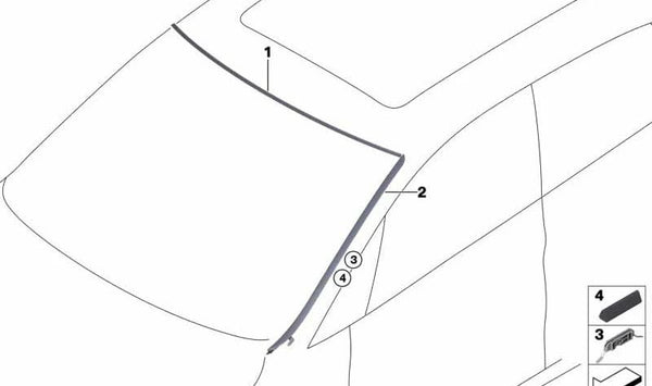 Cubierta superior del parabrisas OEM 51317301012 para BMW F45 (Serie 2 Active Tourer). Original BMW.
