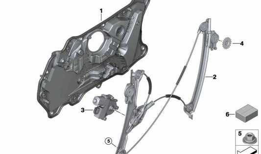 Front Left Door Support for BMW F93, G16 (OEM 51487440715). Original BMW