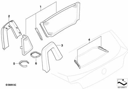 Cubierta derecha para BMW Z4 E85 (OEM 51437055440). Original BMW.
