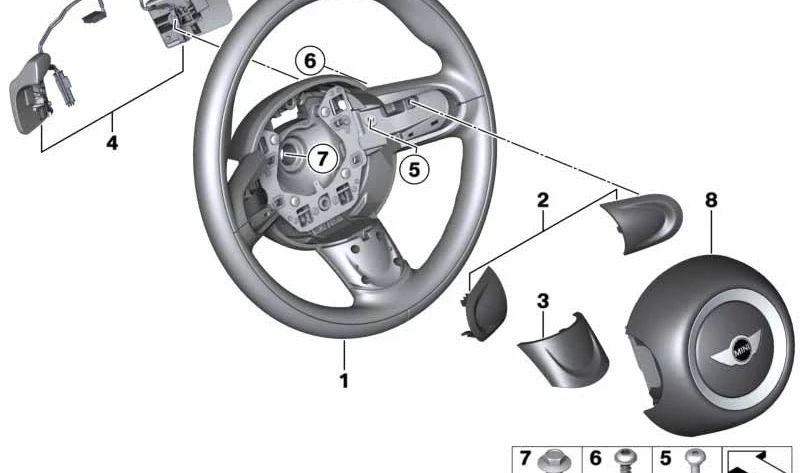 Conjunto cubiertas de radios OEM 32306863537 para MINI R55, R56, R57, R58, R59, R60, R61. Original MINI.