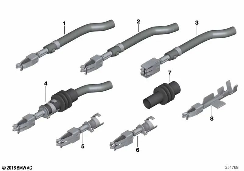 Conector de resorte plano doble para BMW Serie 1 E81, E82, E87, E88, F20, F21, F52 Serie 3 E36, E46, E90, E91, E92, E93, F30, F31, F34, F35, G20, G21, G28, G80, G81 Serie 4 F32 Serie 5 E39, F07, F10, F11, F18, F90, G30, G31, G38 Serie 6 F06, F12, F13, G32