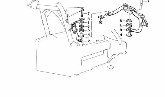 Soporte derecho OEM 46632308504 para BMW Motorrad K1, K100RS. Original BMW Motorrad.