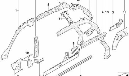 Aleta interior trasera izquierda OEM 41217144955 para BMW E90, E91 (316d, 316i y variantes). Compatible con modelos fabricados entre 2008 y 2011. Pieza original BMW.