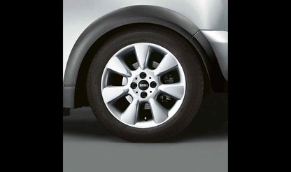 Llantas de aleación "7 Fin Spoke 92" OEM 36116763297 para MINI R50, R52, R53. Medida 6,5x13 ET48. Color plata. Original MINI. Apta para varios modelos con anclaje compatible.