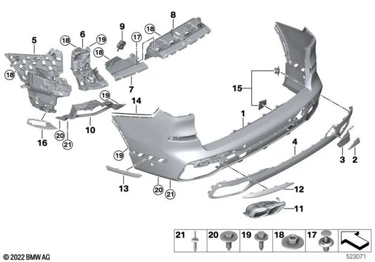Coletor de escape Blende esquerdo para BMW X5 G05N, X6 G06N, X7 G07N (OEM 51125A1FA15). BMW originais.