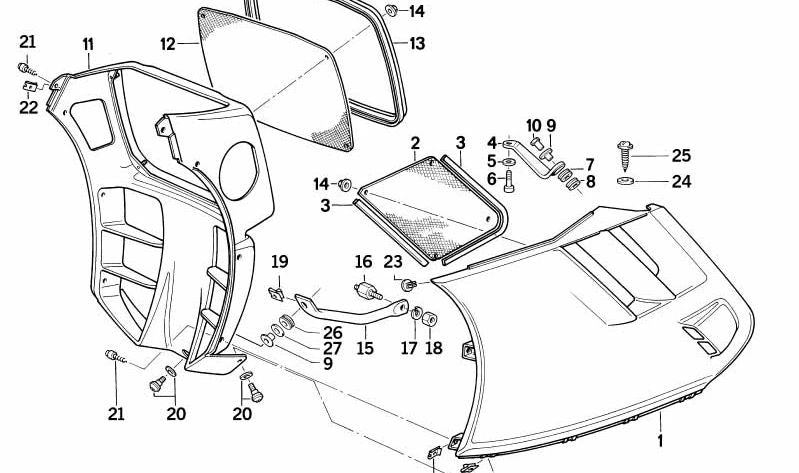 Junta de carenado lateral OEM 46632309726 para motos BMW K1 (K589) 08/1988-09/1993. Original BMW Motorrad.