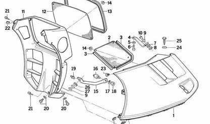 Cantonera OEM 46632309065 para BMW K1, K100RS (K589) 08/199/1993. BMW Motorrad original.