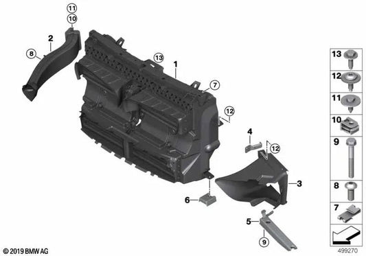 Air guide with flap control for BMW 2 Series F45, F46 (OEM 51747410908). Original BMW