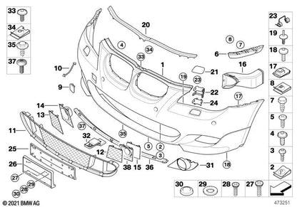 Rechte vordere Bremsanleitung für BMW 5 E60 -Serie, E60N, E61, E61N (OEM 51117896588). Original BMW.