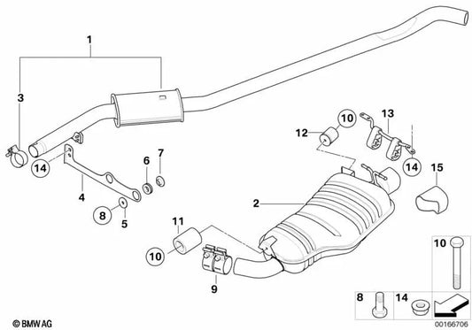 Hülse per BMW E83N (OEM 18203450930). BMW originale