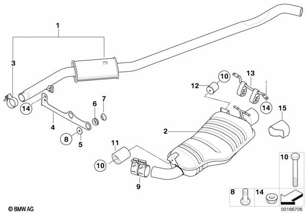 Hülse para BMW E83N (OEM 18203450930). Original BMW