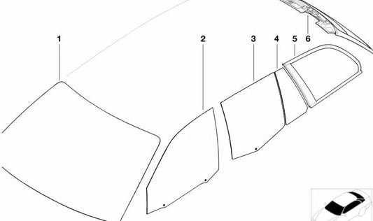 OEM de la lune arrière verte 51318255292 pour BMW E46 (tous les modèles compatibles: Berlina, coupé, tournée, compact). BMW d'origine.