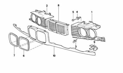 Marco embellecedor izquierdo OEM 51138148725 para BMW Serie 5 E34 (1988-1996). Original BMW.