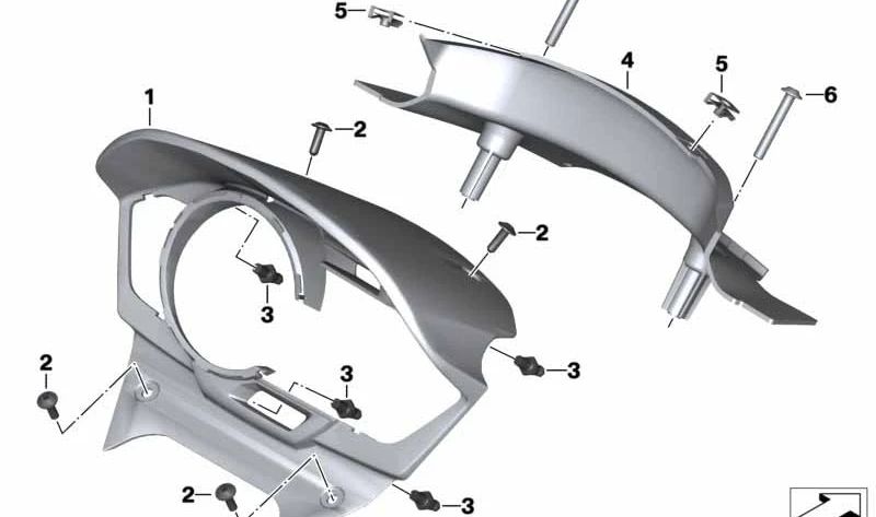 Soporte de instrumentos OEM 46638556354 para BMW Motorrad K1, K100, K100RS, K100RT, K100LT, K75, K75C, K75RT, K75S. Original BMW Motorrad.