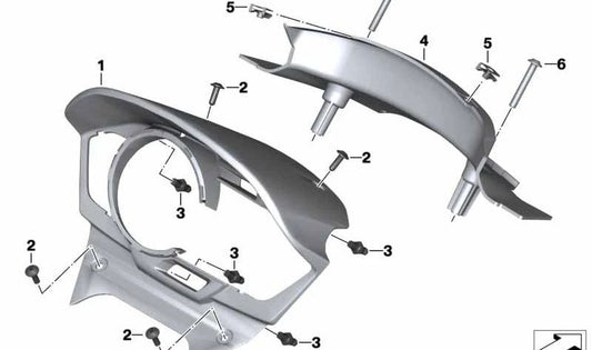 Suporte ao instrumento OEM 46638556354 para BMW Motorrad K1, K100, K100RS, K100RT, K100LT, K75, K75C, K75RT, K75S. BMW Motorrad original.