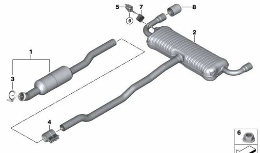 Rear Silence OEM 18309797844 for BMW F40. Original BMW.