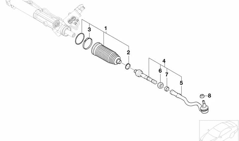 Clamping ring for BMW E46, F07, F10, F11, F18, F06, F12, F13, F01N, F02N, E83, E70, E71, E85, R50 (OEM 32216774890). Original BMW.