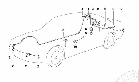 Rear Parking Sensor (PDC) Silver OEM 66202240961 for BMW (E39, E60, E61, E63, E64, E85, E86) and MINI (R50, R52, R53). Original BMW and MINI.