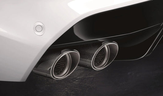 OMPORDE AND CARBON EXASSCENCE EXHANCENCE Tails OEM 18302464501 FOR BMW X5 F95, F95N AND X6 F96, F96N. Improves the sporting appearance of the vehicle. Original BMW.