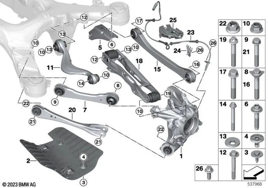 Guida di sterzo sinistra per BMW G60, G70 (OEM 33326898563). BMW originale.