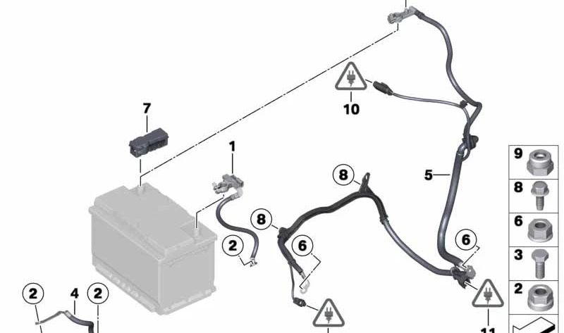 Cable de batería negativo OEM 12427539787 para MINI R56, R55, R57, R58, R59, R60, R61... y más. Original MINI.