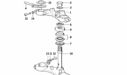 Tija inferior de horquilla OEM 31421458104 para BMW F650, F650ST, F650GS, G650GS, G650Xchallenge. Pieza original BMW.