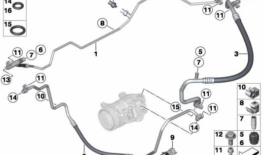 EVAPORADOR-COMPRESSOR SUCTION PIPE OEM 64539242079 for BMW Z4 E89. Original BMW.