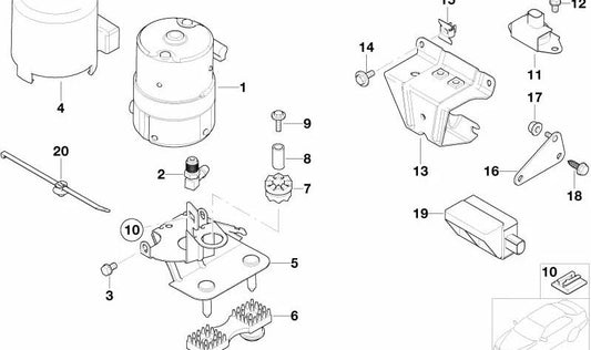 Support de pompe de pompe précarga 34515A01EC4 pour BMW E46. BMW d'origine.