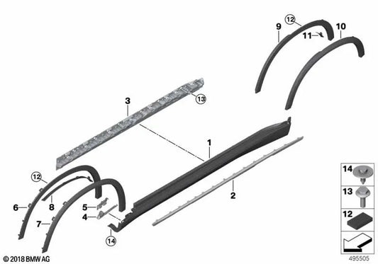 Radlafble traseiro direito para BMW X5 G05 (OEM 51777468828). BMW original.